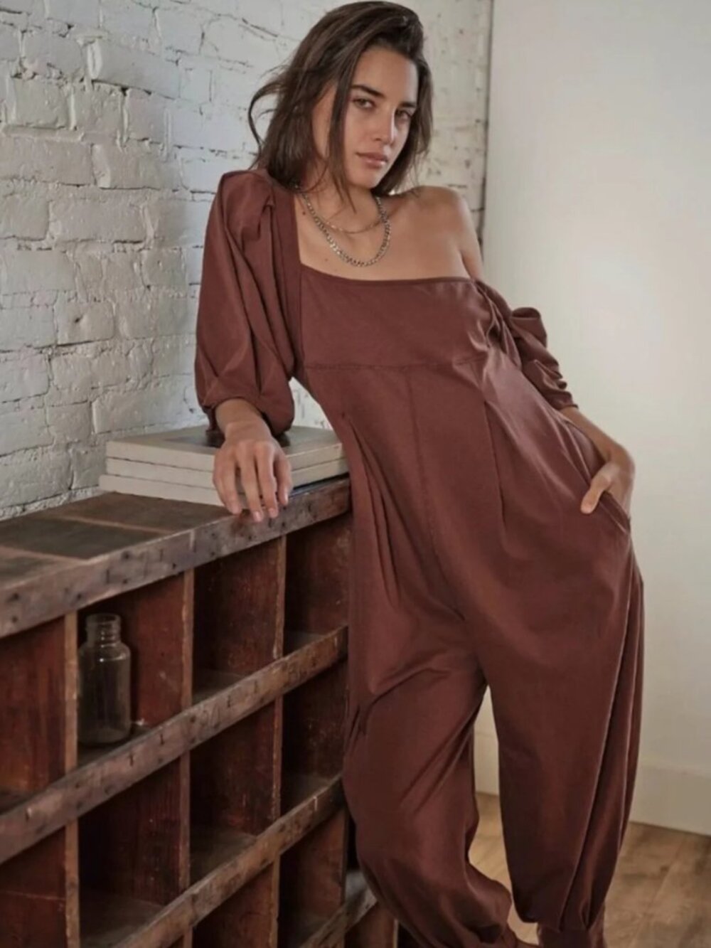 Free People Women's Brown Jumpsuit